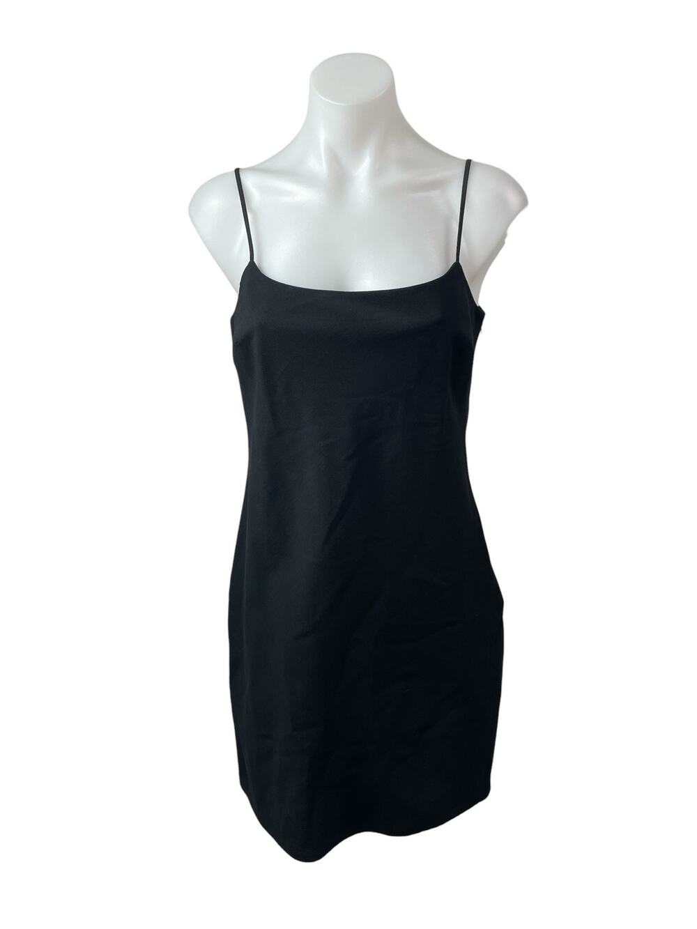 Alexander Wang Black Wool Sleeveless Scoop Neck Cami Camisole Mini Slip Dress 6